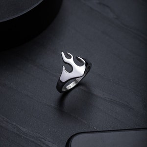 Flame Ring, 316L Stainless Steel, gift for him, gift for her, gothic jewelry, punk, grunge, silver