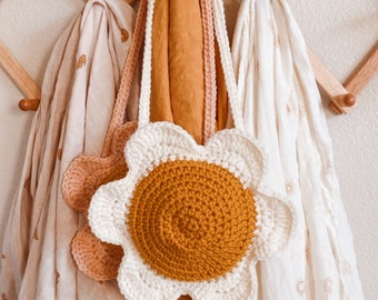 Porte-monnaie marguerite | Jeu de simulation | Sac à main pour tout-petit | Porte-monnaie à fleurs | Porte-monnaie au crochet | Accessoires pour tout-petits | Porte-monnaie petite fille | Idées cadeaux d'anniversaire