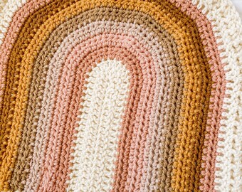 Couverture pour bébé | Couverture arc-en-ciel au crochet | Couverture arc-en-ciel | Chambre d'enfant bohème | Couverture pour bébé Heirloom | Cadeau baby shower | Cadeau de premier anniversaire