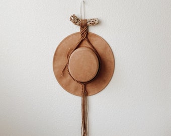 Chocolate Brown | Macrame Hat Hanger | Boho Decor | Boho Hat Hanger | Macrame Decor | Fedora | Cowboy Hat | Hat Hanger | Handmade Gifts