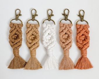 Macrame Keychain | Boho Keychain | Boho Macrame Keychain | Neutral Keychains | Bag Charm | Gifts for Her | Mother’s Day Gift Ideas