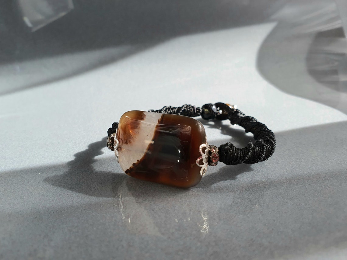 Large Agate-bracelet.gemstone Bracelet.brown Agate - Etsy