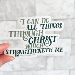 I Can Do All Things Through Christ Sticker, LDS Youth Theme, Philippians 4:13, Bible Sticker, Christian Bible Verse Sticker, Bible Scripture