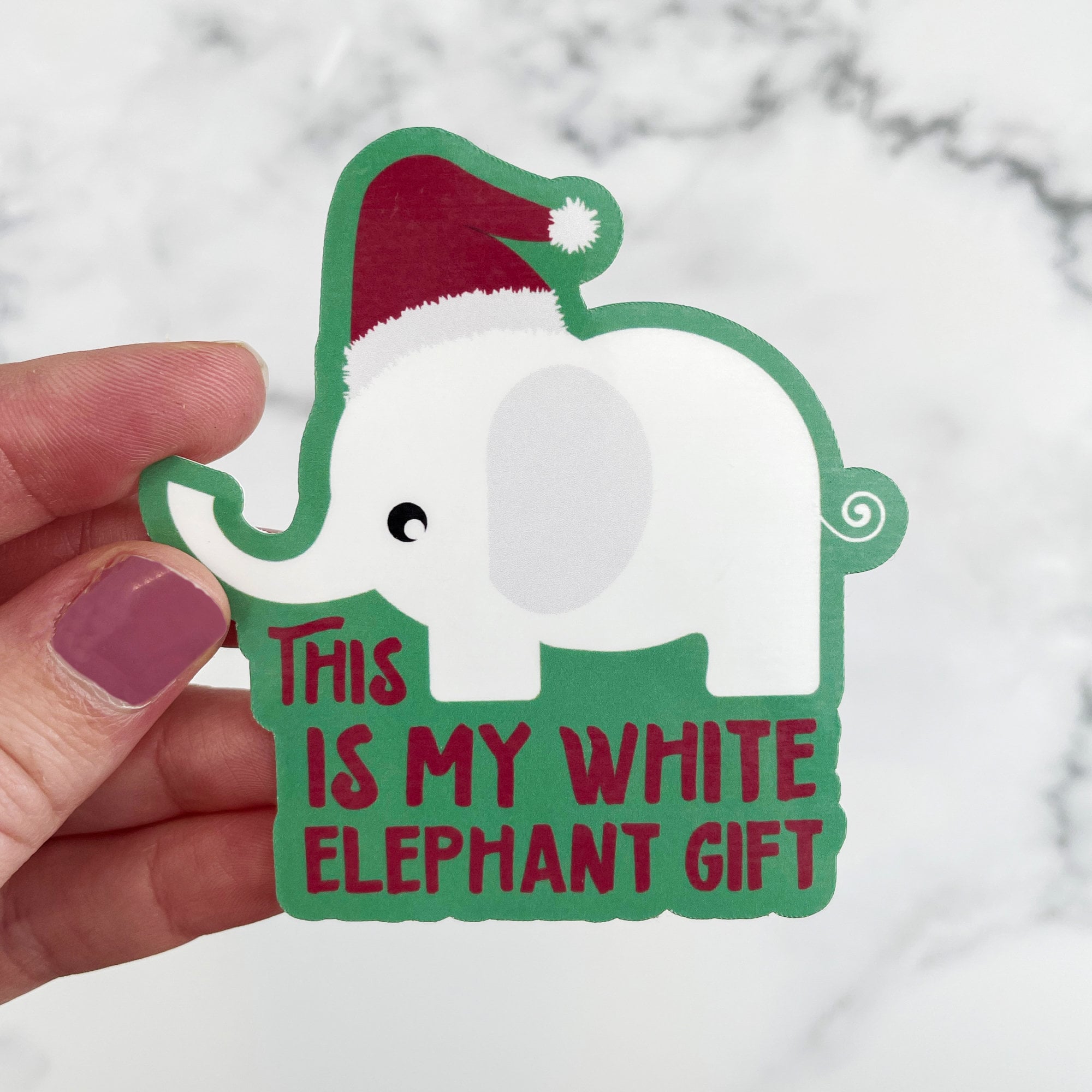 White cheap elephant christmas