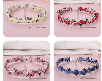Hot Sell Fashion Lace Choker Necklace Floral Flower Embroidery Ladies Choker - Gift Jewellery - Top Quality