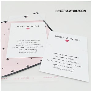 Confezione di gioielli Carte display braccialetto / bianco ESPRIMI UN DESIDERIO 9CM X 7CM