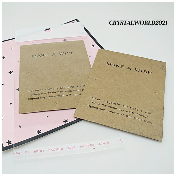 Schmuck Verpackung Armband Display Cards / Brown MAKE A WISH 9CM X 7CM