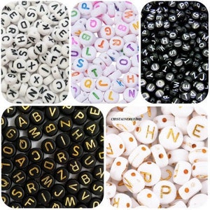 100 300 500 7MM Various Style Alphabet Random Letters Flat Round Acrylic Beads For Jewellery Making