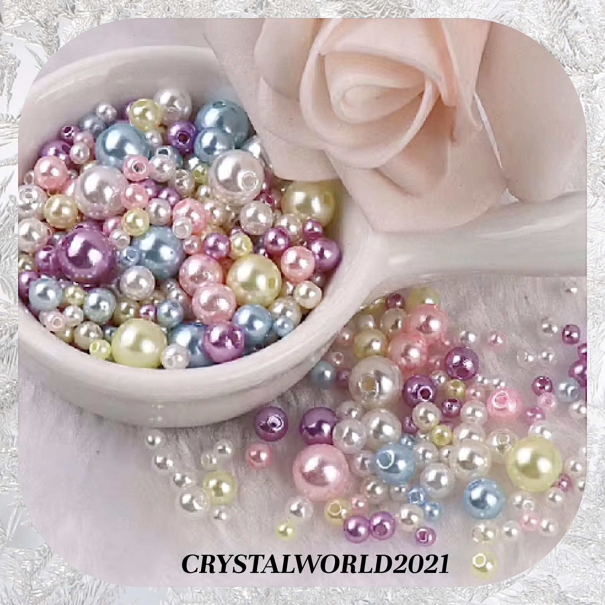 15g 3mm-10mm Imitation Pearl Beads Random Colours and Sizes Acrylic ...