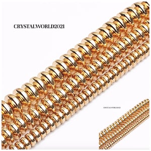 Cuentas espaciadoras de hematita color oro de 4 mm, 6 mm y 8 mm en forma de platillo para la elaboración de joyas