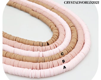 6MM Three Coloured Disc Beads Polymer Clay Beads For Jewellery Making - 1 strand approximately 15 Inch - BBP001