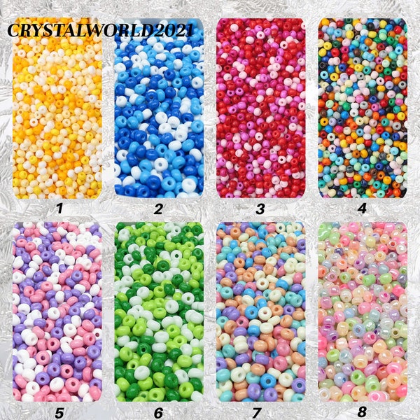 400 4MM High-Quality Glass Seed Beads Multicoloured Glass Seed Beads For Jewellery Making Crafting Supplies