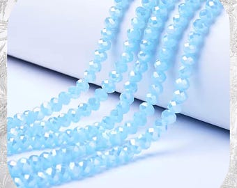 2 mm 4 mm 6 mm AB 淡いブルーファセットクリスタルガラスビーズ ジュエリー作り用