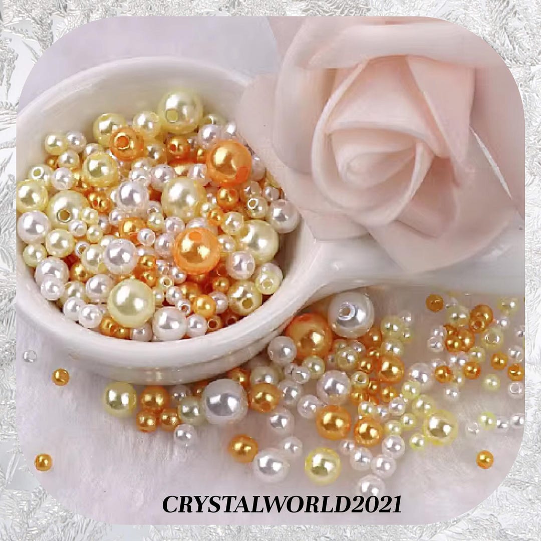 15g 3mm-10mm Imitation Pearl Beads Random Colours and Sizes Acrylic ...