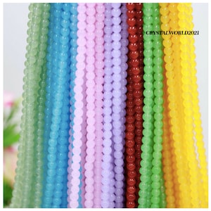 4MM 100PCS 6MM  80PCS Imitation Jade Glass Round  Beads For Jewellery Making