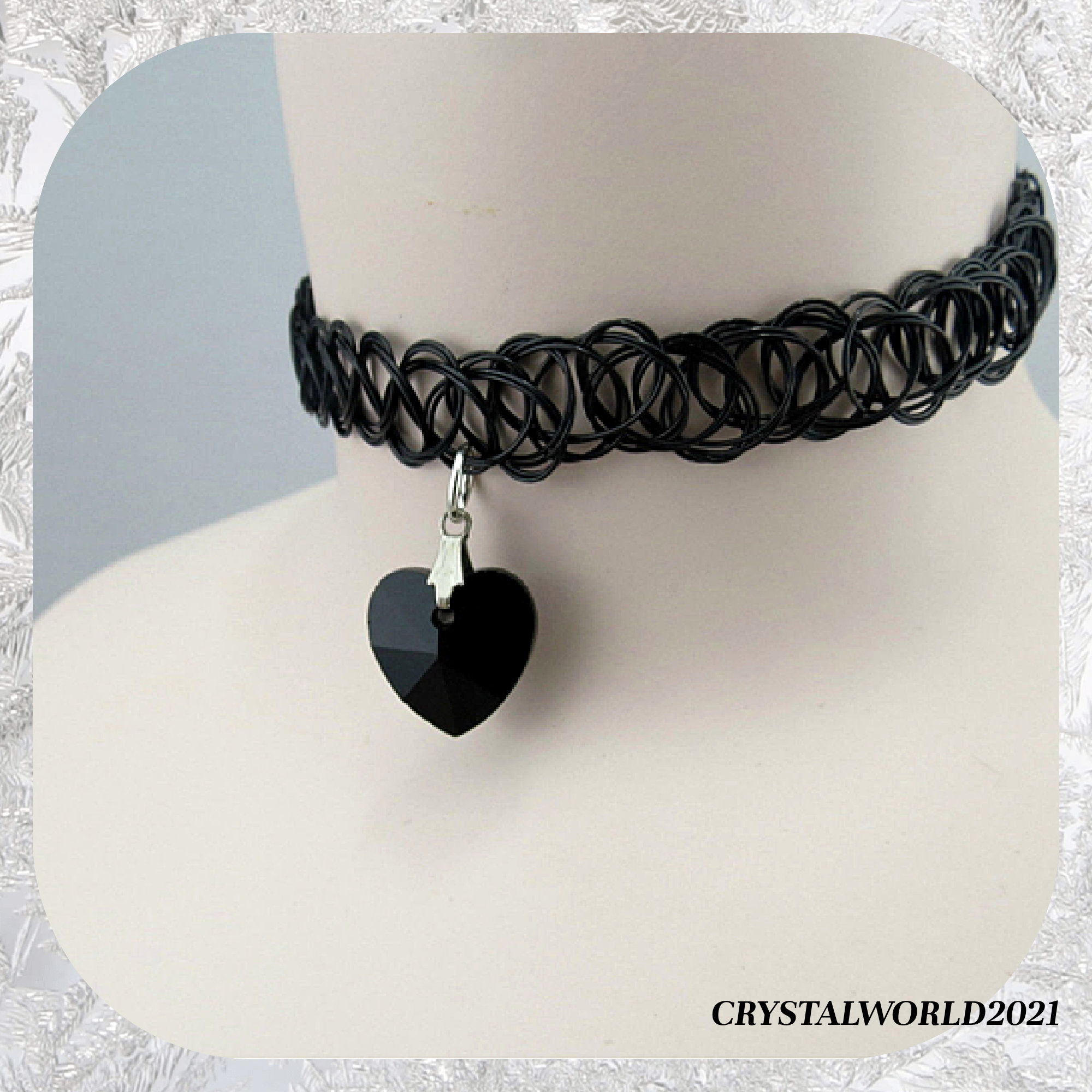 Collana Elastica Semplice Nera, Collana Choker Vintage in Silicone Elastico con Effetto Tatuaggio