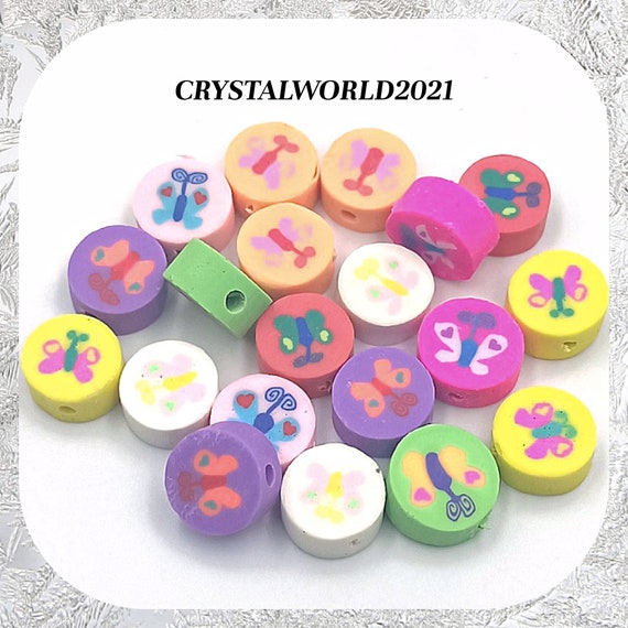 20/30/50 10MM Baby Pink Coloured Flower Shaped Polymer Clay Beads for  Jewellery Making 