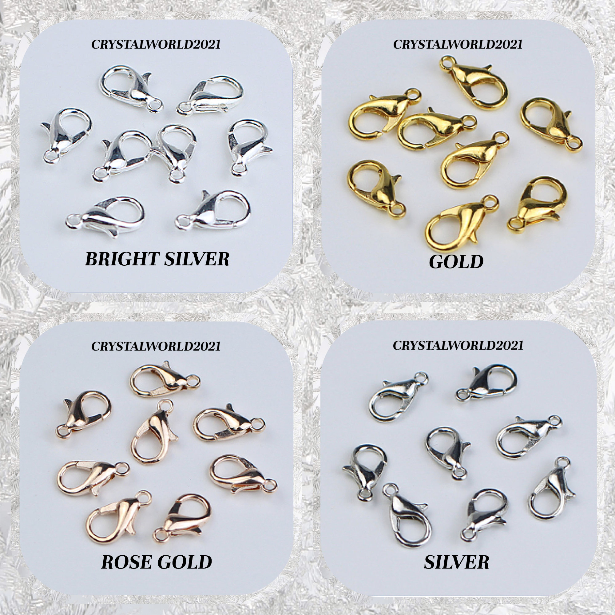 10MM 12MM 14MM Lobster Clasps For Jewellery Making - Choose Of Colours