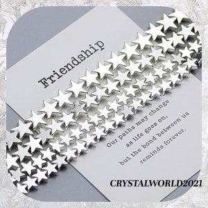 4MM 6MM 8MM Hematite Brighter Silver Star Shaped Beads For Jewellery Making