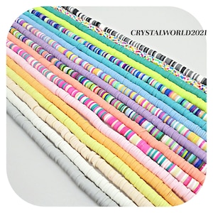 6MM 81 Multi-Colour Disc Beads Polymer Clay Flat Round Beads For Jewellery Making: 1 Strand, approximately 15 Inches