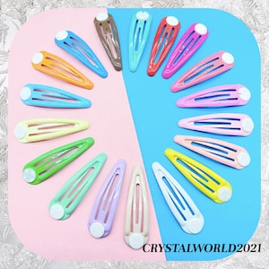 5 cm droppformade hårspännen med limkuddar, droppande korsformad botten, färgglada hårspännen. DIY självhäftande docka etc. tillbehör