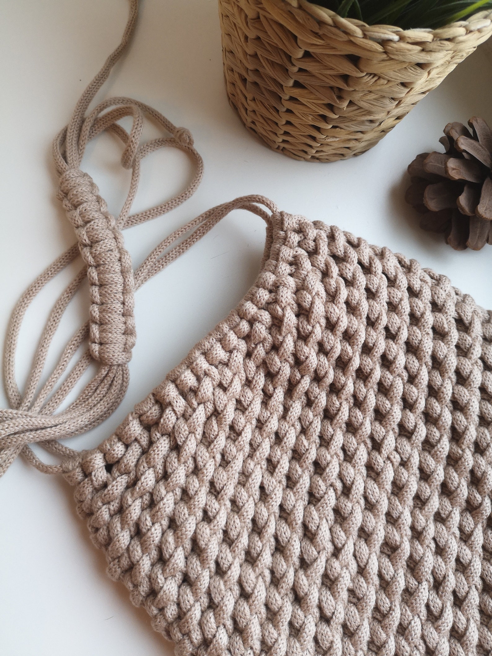 Macrame shoulder bag cross body / Summer bag / Beach bag / Etsy