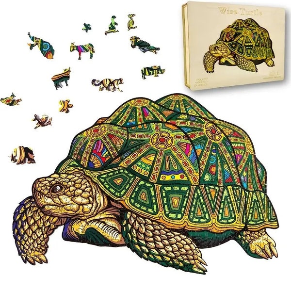 Wooden Turtle Puzzle Adult Etsy