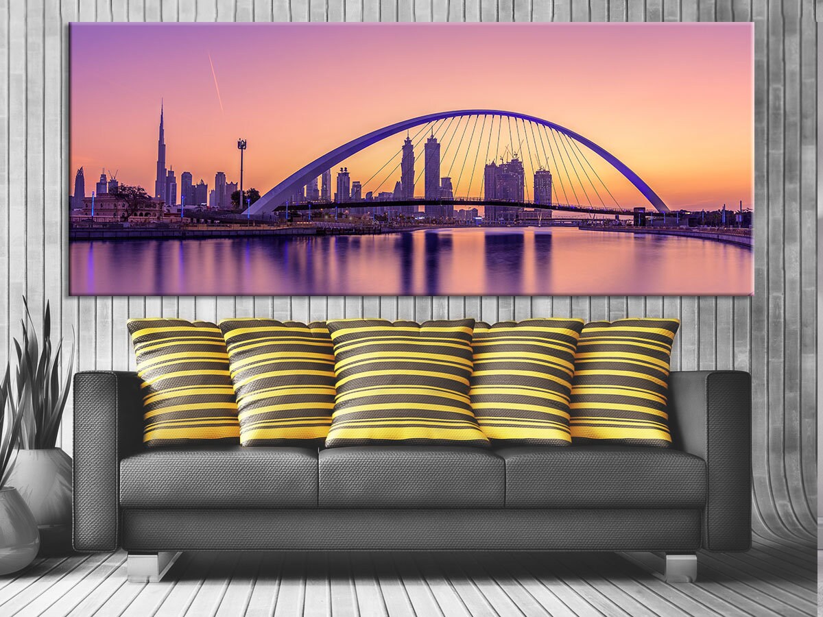 Dubai Wall Art Sunrise in Dubai Wall Decor Cityscape Wall Art Etsy