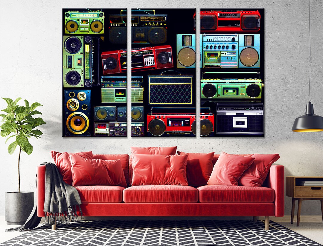 Boombox Wall Decor Vintage 80s on Canvas Media Devices Art - Etsy