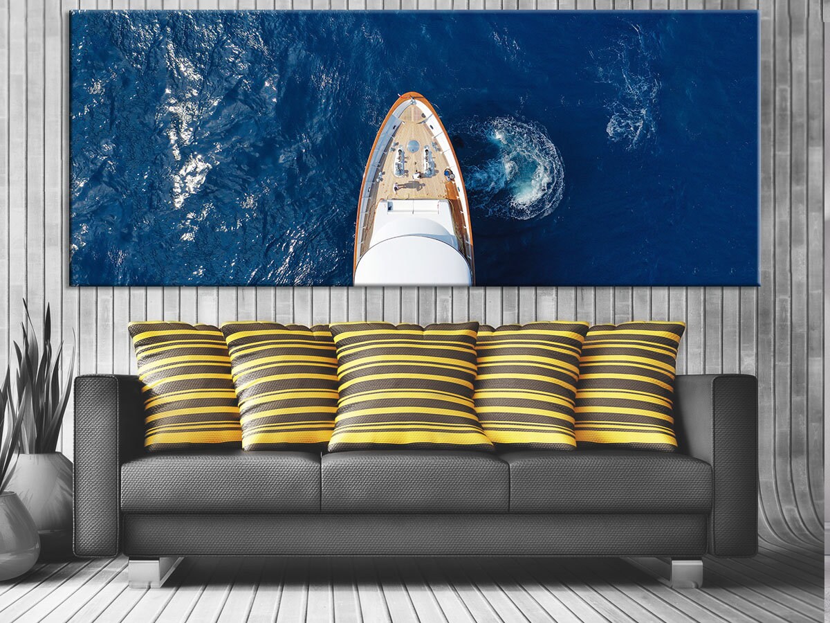 Boat Wall Art Yacht Wall Art Decor Ship Art Print Aerial View Etsy