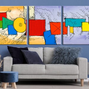 Bunte Wandkunst helle Wandkunst Designer Wandkunst Boho | Etsy