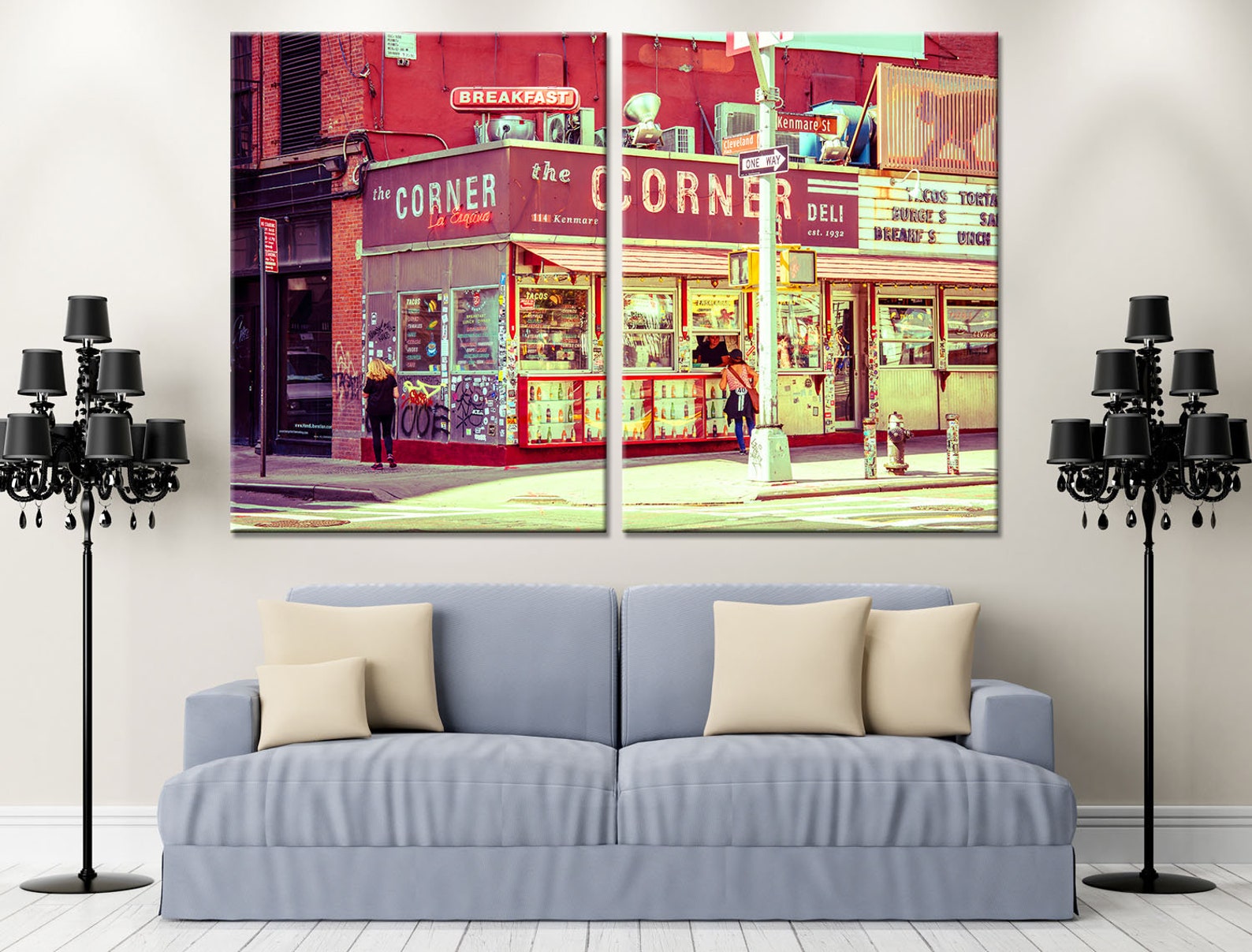 New York City Wall Decor United States Canvas Typical Deli Art Etsy