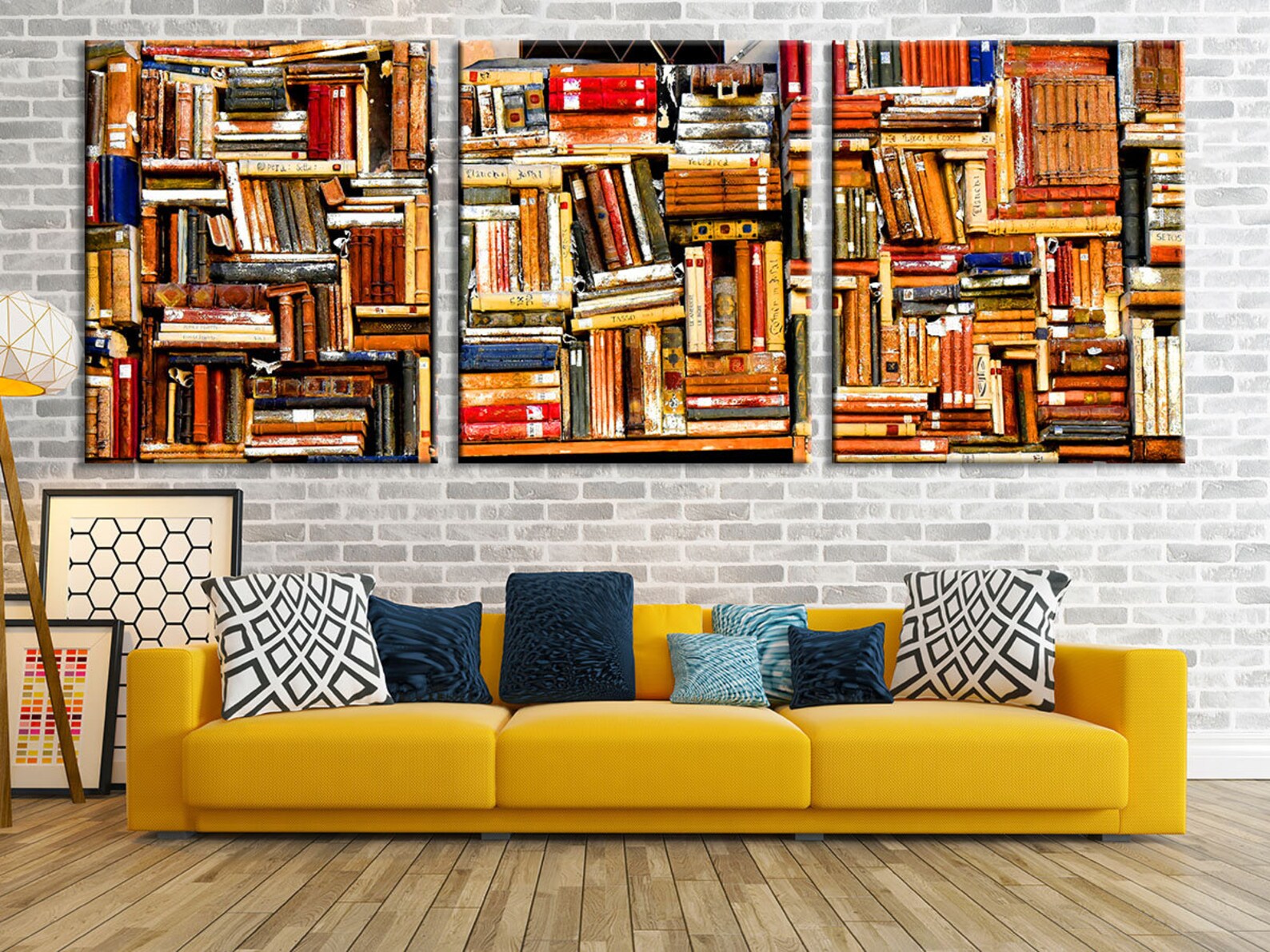 Books wall decor Library wall art decor Bookshelves wall art Etsy