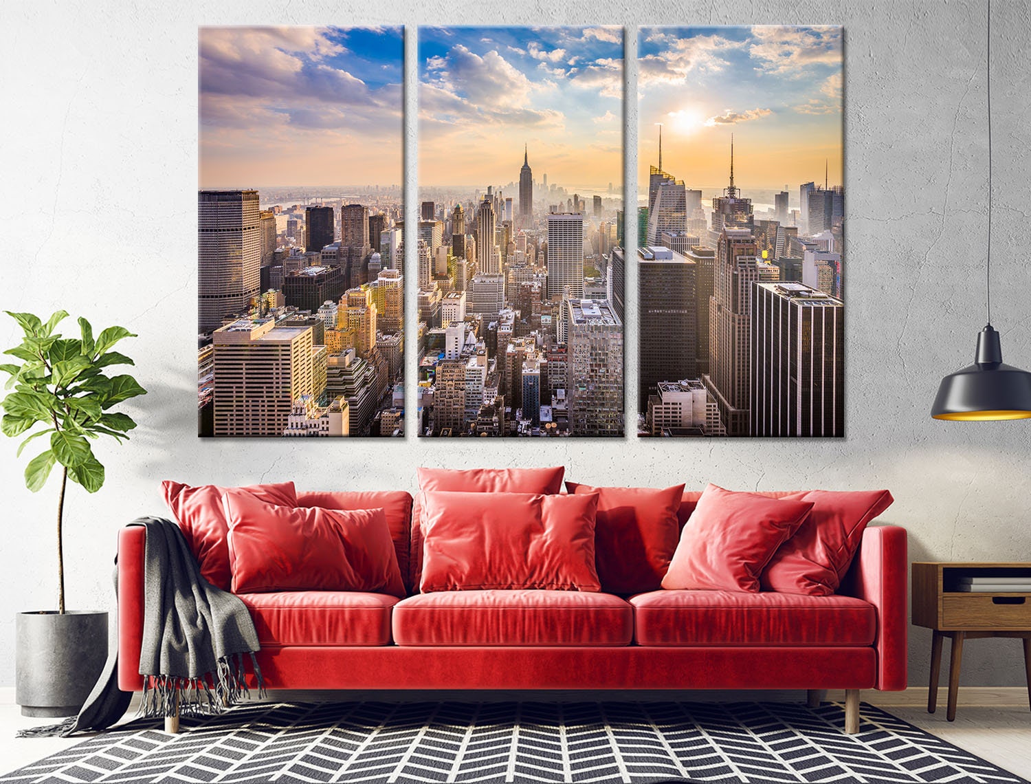 Wall decor city skyline canvas City skyline Wall art New York Etsy