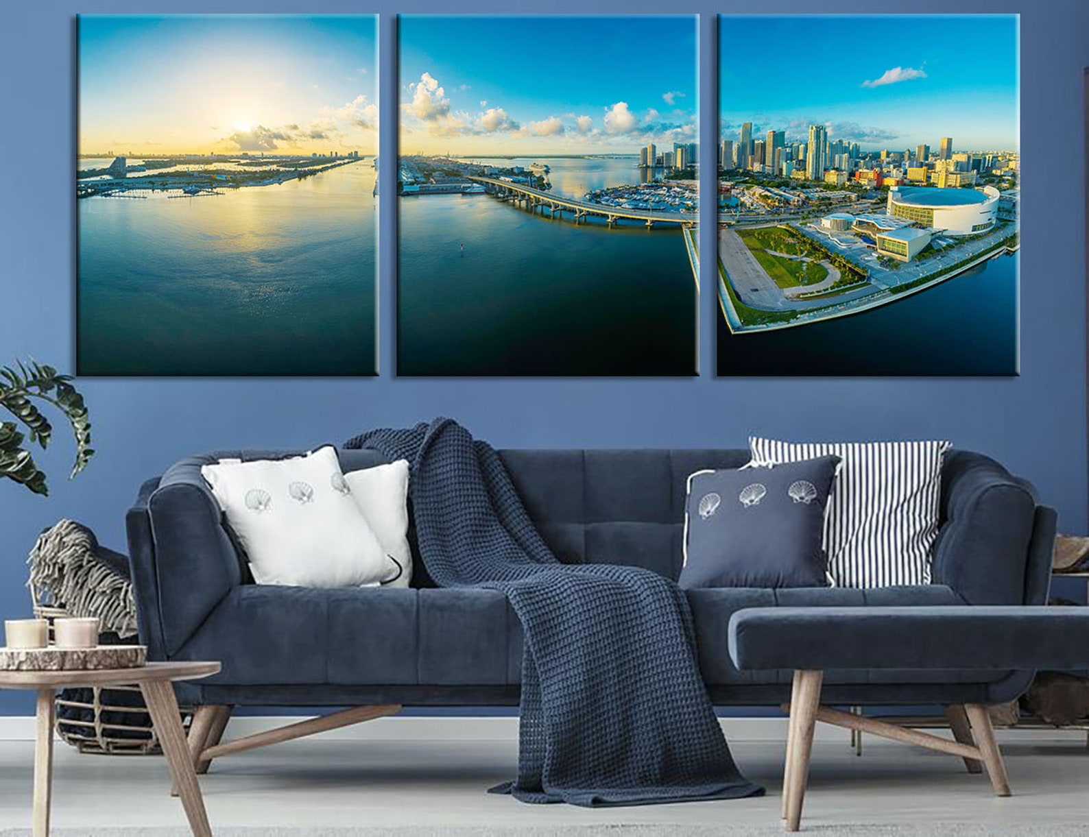 Miami wall decor Florida modern print Coast wall art print | Etsy