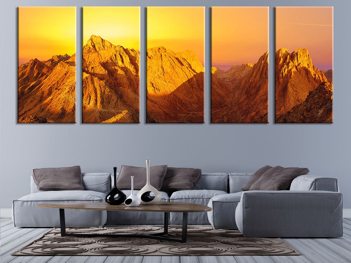 Mountain Wall Art Sets Sunrise Wall Decor Sinai Art Print Etsy