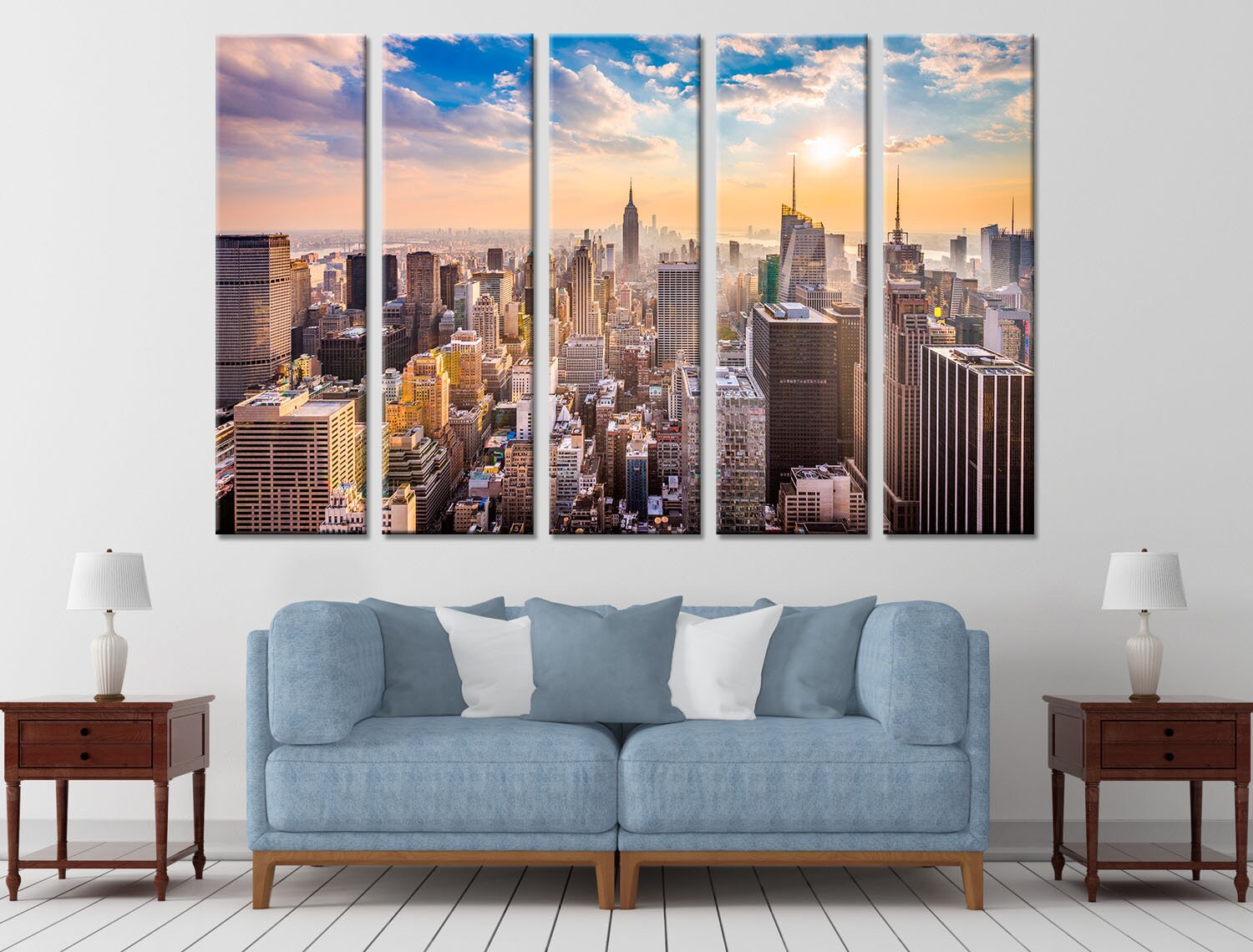 Wall decor city skyline canvas City skyline Wall art New York Etsy