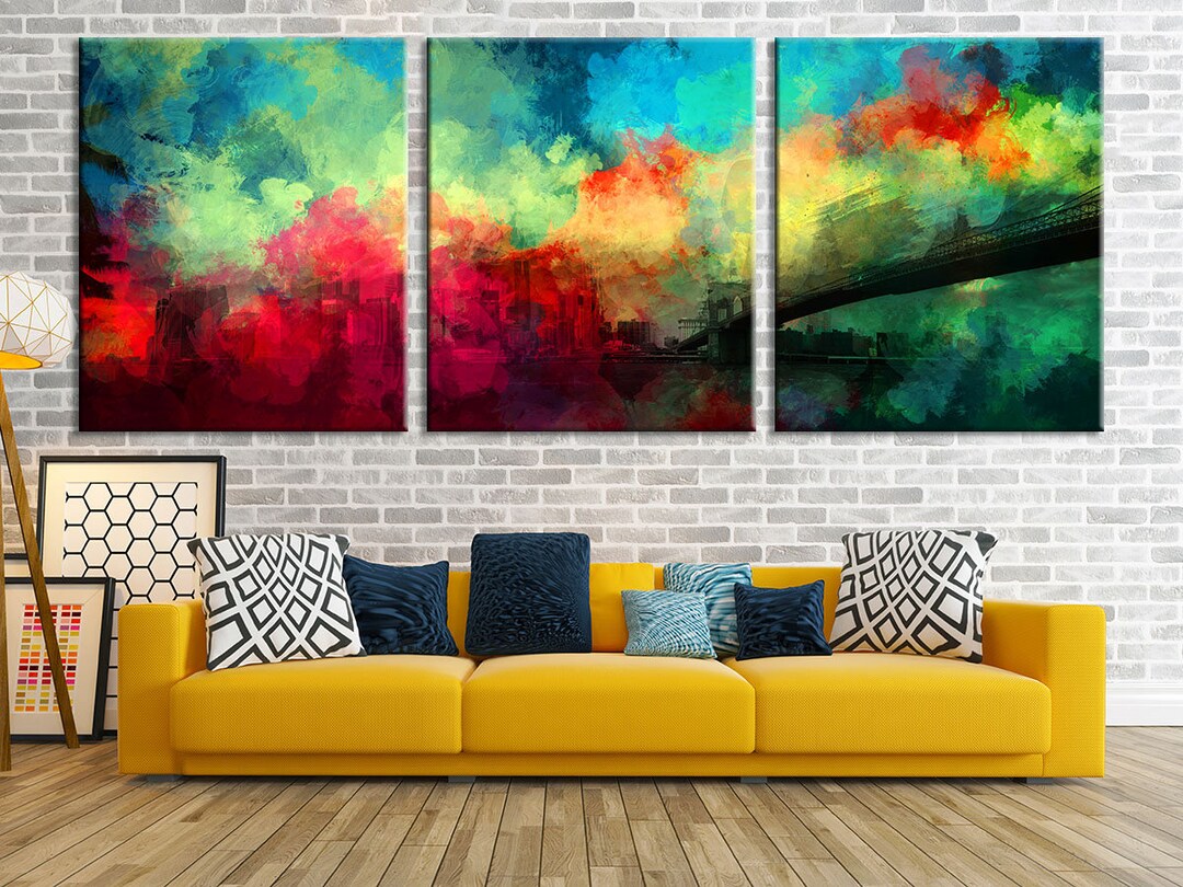 Abstract City Wall Decor Abstract Poster Colorful Wall Art Etsy