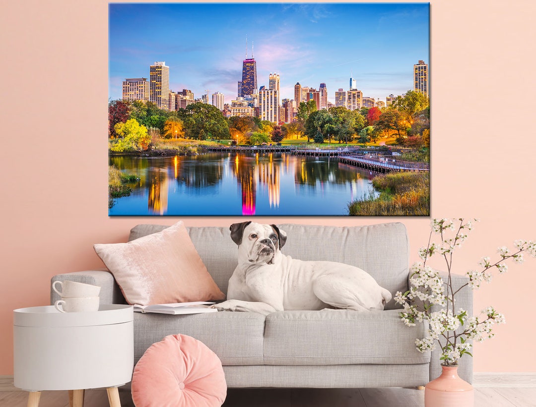 Chicago Wall Decor Skyline Chicago Canvas USA Art Print Chicago Skyline