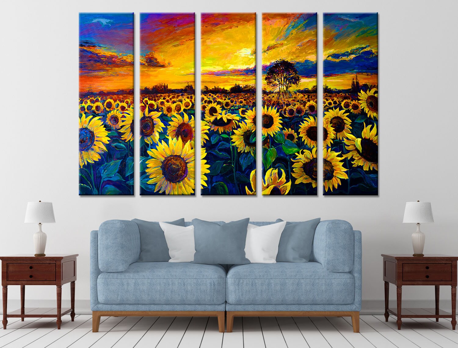 Aesthetic wall art Oil painting wall decor Sunflower print Etsy