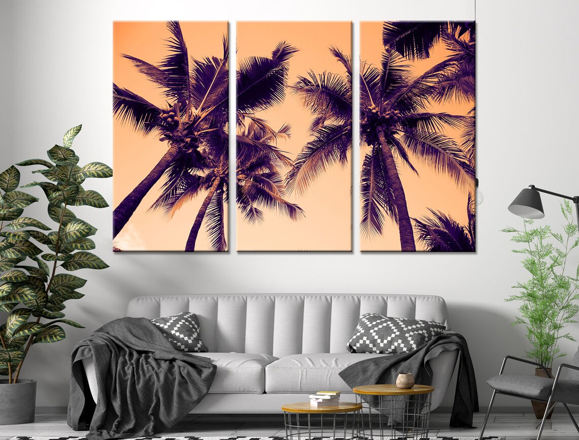 Palm Wall Art Palm Trees Sky Canvas Palm Trees Art Decor Palm Etsy UK