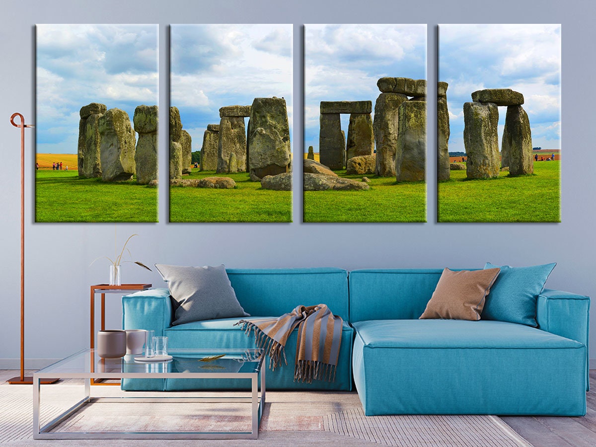 Stonehenge 3 Bilder auf Leinwand Wandbild Poster England Kunstdruck 