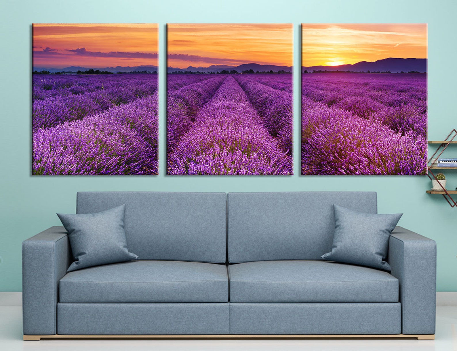 Blooming Lavender Wall Art Fields Wall Art Valensole Wall Etsy