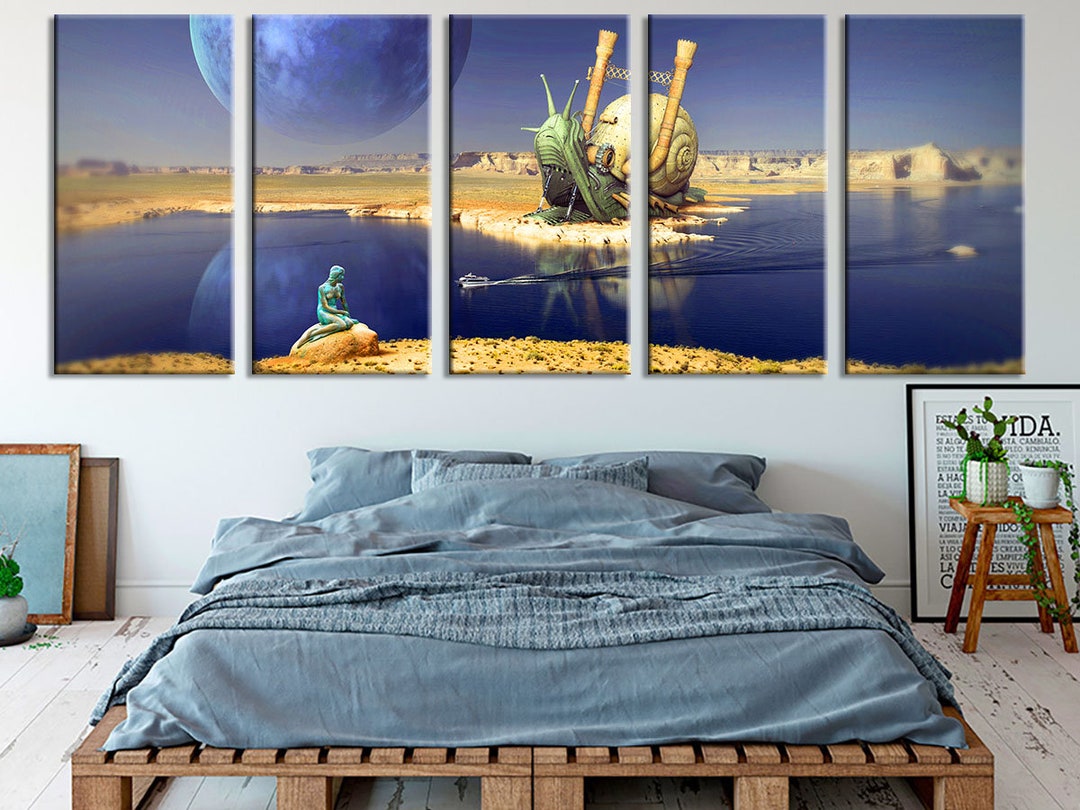 Fantasy Landscape Wall Decor Snail Wall Art Decor Fantastic Etsy