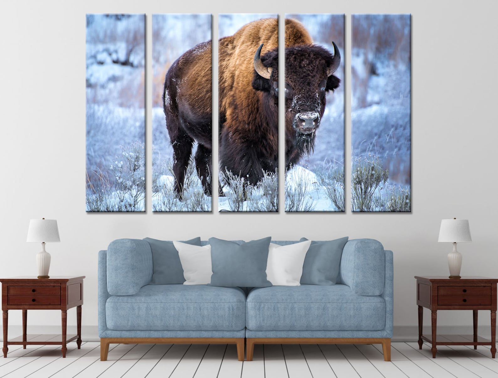 Bison Wall Decor Bison Canvas Bison Art Print Bison Winter - Etsy