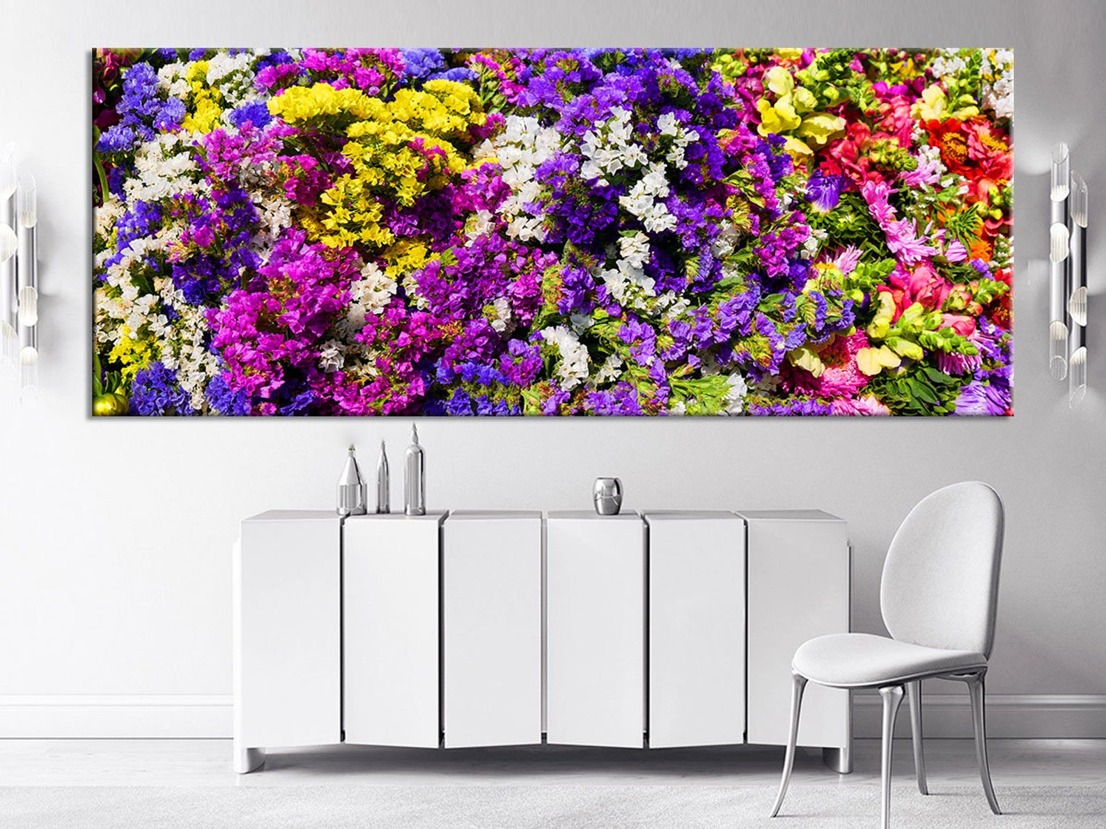 Colorful Flowers Wall Decor Petals Wall Art Decor Fresie Etsy