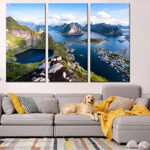 Lofoten islands wall decor Norway Poster Norwegian sea on canvas Mountains sea Poster Norwegian landscape Print Lofoten islands sea canvas