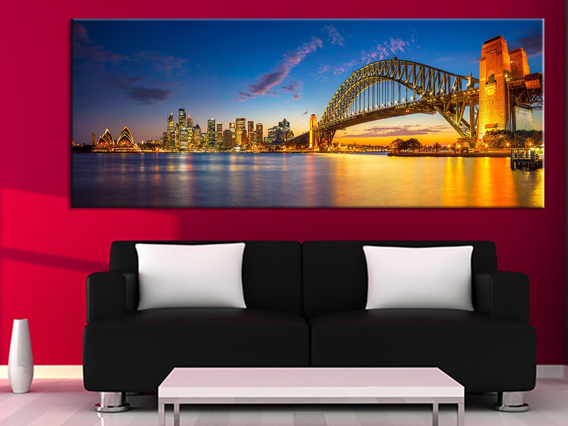 Canvas set of Sydney Sydney panoramic wall art Australia art | Etsy