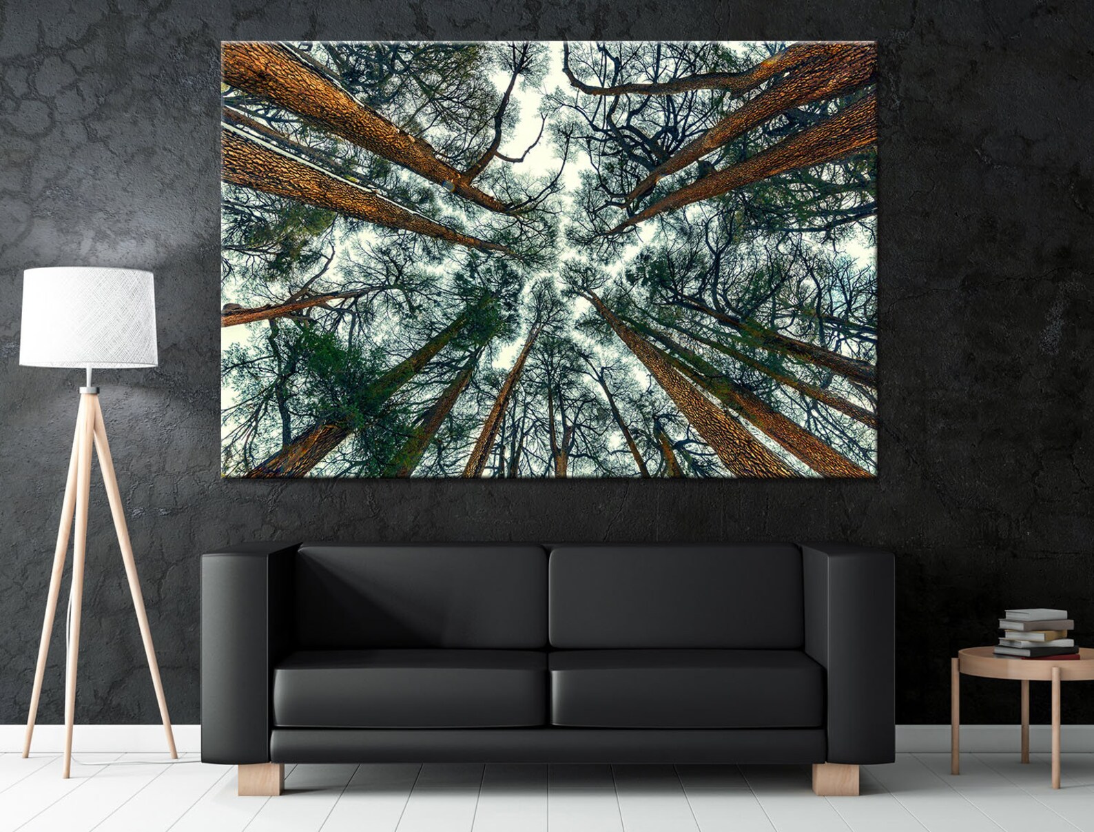 Cedar Trees Wall Decor Forest on Canvas Natural Background Art Etsy