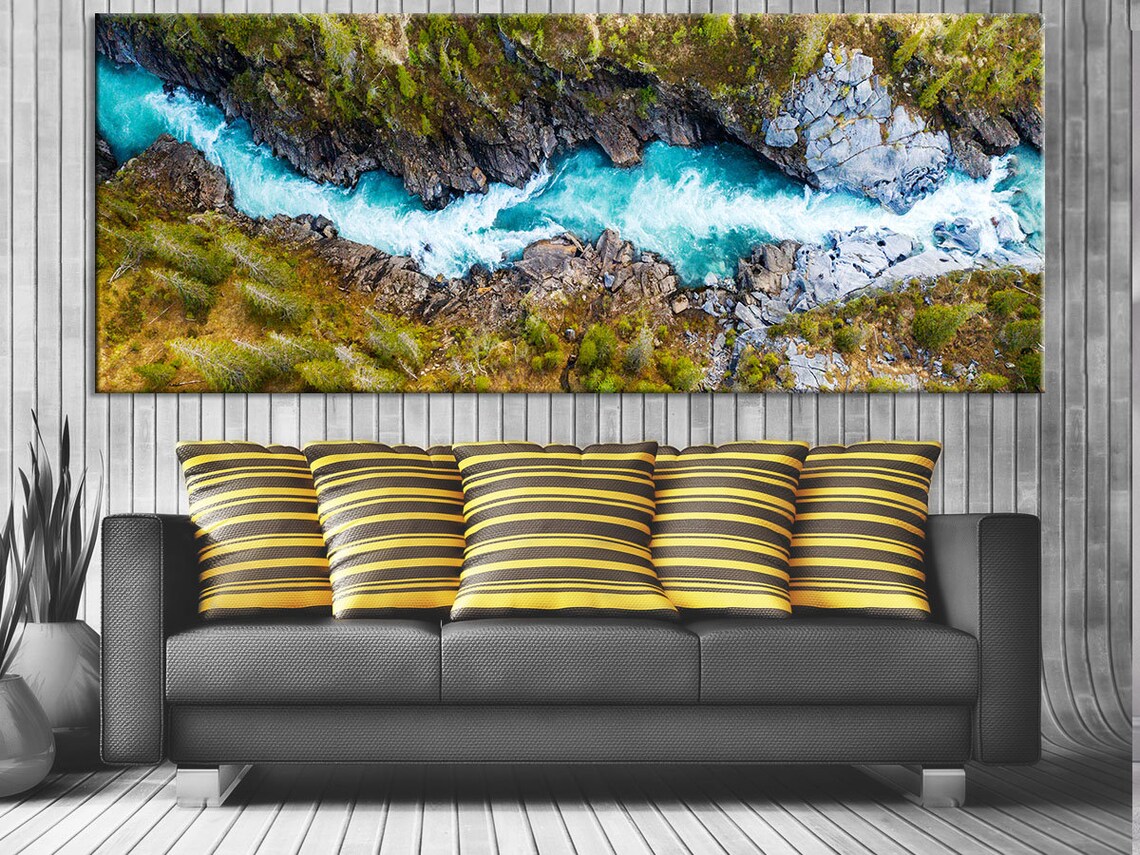 Forest River Rock Wall Art Nature Wall Art Abstract Canvas Art Etsy